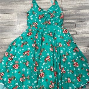 Retro floral halter dress